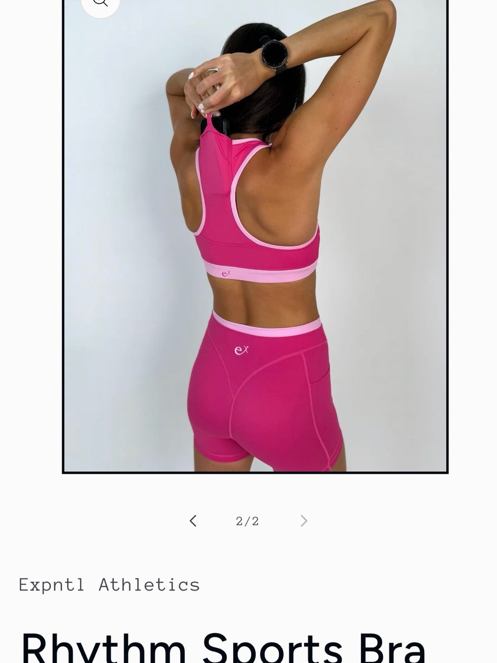 *LIKE NEW* Expntl Athletics Sports Bra & Shorts Set - Pink Panther - Size Small - Picture 9 of 10